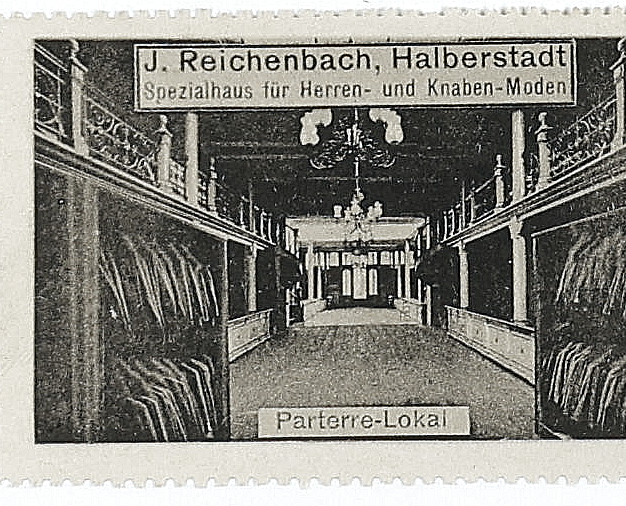 Conventionally adjusted viewing copy of the J. Reichenbach advertising stamp captioned Parterre-Lokal