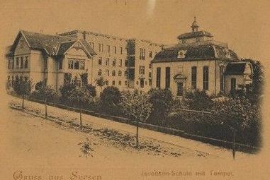 Figure 10. Figure 10. The Jacobson School and the Jacobstempel at Seesen, on a postcard of about 1900. The temple, dedicated on 17 ...
